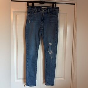 Levi's Blue Distressed Skinny Jeans
